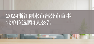 2024浙江丽水市部分市直事业单位选聘4人公告