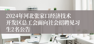 2024年河北张家口经济技术开发区总工会面向社会招聘见习生2名公告