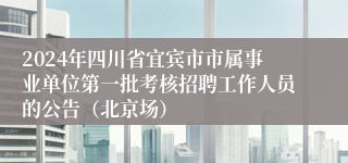 2024年四川省宜宾市市属事业单位第一批考核招聘工作人员的公告（北京场）