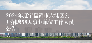 2024年辽宁盘锦市大洼区公开招聘58人事业单位工作人员公告