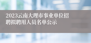 2023云南大理市事业单位招聘拟聘用人员名单公示