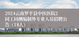 2024云南罗平县中医医院2同工同酬编制外专业人员招聘公告（18人）