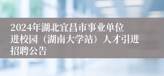 2024年湖北宜昌市事业单位进校园（湖南大学站）人才引进招聘公告