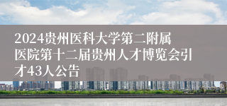 2024贵州医科大学第二附属医院第十二届贵州人才博览会引才43人公告
