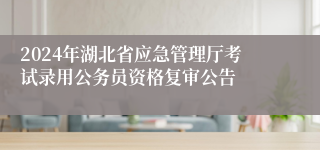 2024年湖北省应急管理厅考试录用公务员资格复审公告