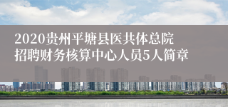 2020贵州平塘县医共体总院招聘财务核算中心人员5人简章