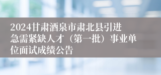 2024甘肃酒泉市肃北县引进急需紧缺人才（第一批）事业单位面试成绩公告