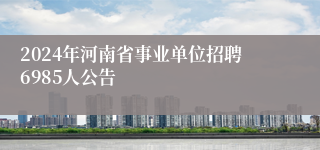 2024年河南省事业单位招聘6985人公告
