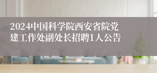 2024中国科学院西安省院党建工作处副处长招聘1人公告