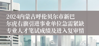 2024内蒙古呼伦贝尔市新巴尔虎右旗引进事业单位急需紧缺专业人才笔试成绩及进入复审情况