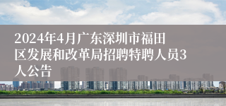 2024年4月广东深圳市福田区发展和改革局招聘特聘人员3人公告
