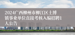 2024广西柳州市柳江区土博镇事业单位直接考核入编招聘1人公告