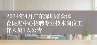 2024年4月广东深圳群众体育促进中心招聘专业技术岗位工作人员1人公告