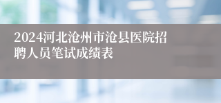 2024河北沧州市沧县医院招聘人员笔试成绩表