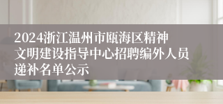 2024浙江温州市瓯海区精神文明建设指导中心招聘编外人员递补名单公示