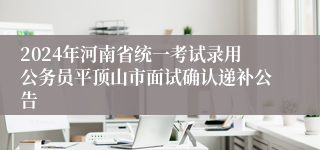 2024年河南省统一考试录用公务员平顶山市面试确认递补公告