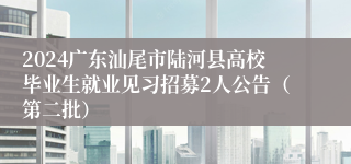 2024广东汕尾市陆河县高校毕业生就业见习招募2人公告（第二批）