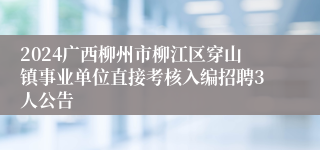 2024广西柳州市柳江区穿山镇事业单位直接考核入编招聘3人公告