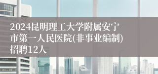 2024昆明理工大学附属安宁市第一人民医院(非事业编制)招聘12人