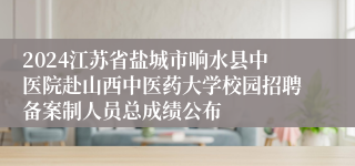 2024江苏省盐城市响水县中医院赴山西中医药大学校园招聘备案制人员总成绩公布