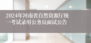 2024年河南省自然资源厅统一考试录用公务员面试公告