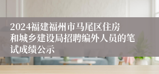 2024福建福州市马尾区住房和城乡建设局招聘编外人员的笔试成绩公示