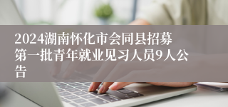 2024湖南怀化市会同县招募第一批青年就业见习人员9人公告