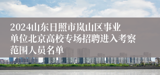 2024山东日照市岚山区事业单位北京高校专场招聘进入考察范围人员名单