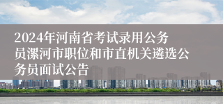 2024年河南省考试录用公务员漯河市职位和市直机关遴选公务员面试公告