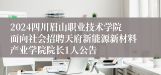 2024四川眉山职业技术学院面向社会招聘天府新能源新材料产业学院院长1人公告