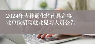 2024年吉林通化辉南县企事业单位招聘就业见习人员公告