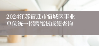 2024江苏宿迁市宿城区事业单位统一招聘笔试成绩查询