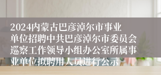 2024内蒙古巴彦淖尔市事业单位招聘中共巴彦淖尔市委员会巡察工作领导小组办公室所属事业单位拟聘用人员进行公示