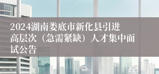 2024湖南娄底市新化县引进高层次（急需紧缺）人才集中面试公告