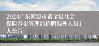 2024广东河源市紫金县社会保险基金管理局招聘编外人员1人公告