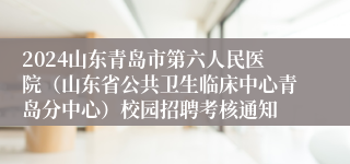 2024山东青岛市第六人民医院（山东省公共卫生临床中心青岛分中心）校园招聘考核通知