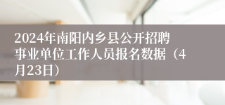 2024年南阳内乡县公开招聘事业单位工作人员报名数据（4月23日）