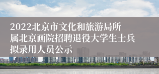 2022北京市文化和旅游局所属北京画院招聘退役大学生士兵拟录用人员公示