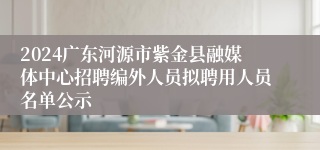 2024广东河源市紫金县融媒体中心招聘编外人员拟聘用人员名单公示