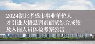 2024湖北孝感市事业单位人才引进大悟县调剂面试综合成绩及入围人员体检考察公告