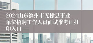 2024山东滨州市无棣县事业单位招聘工作人员面试准考证打印入口