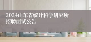 2024山东省统计科学研究所招聘面试公告