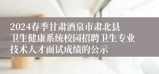 2024春季甘肃酒泉市肃北县卫生健康系统校园招聘卫生专业技术人才面试成绩的公示