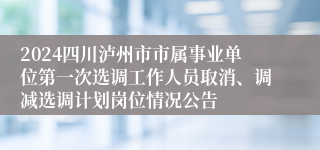 2024四川泸州市市属事业单位第一次选调工作人员取消、调减选调计划岗位情况公告