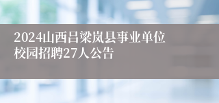 2024山西吕梁岚县事业单位校园招聘27人公告