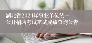 湖北省2024年事业单位统一公开招聘考试笔试成绩查询公告