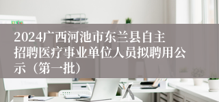 2024广西河池市东兰县自主招聘医疗事业单位人员拟聘用公示（第一批）