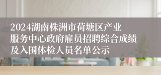 2024湖南株洲市荷塘区产业服务中心政府雇员招聘综合成绩及入围体检人员名单公示