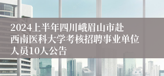 2024上半年四川峨眉山市赴西南医科大学考核招聘事业单位人员10人公告