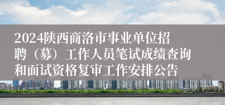 2024陕西商洛市事业单位招聘（募）工作人员笔试成绩查询和面试资格复审工作安排公告